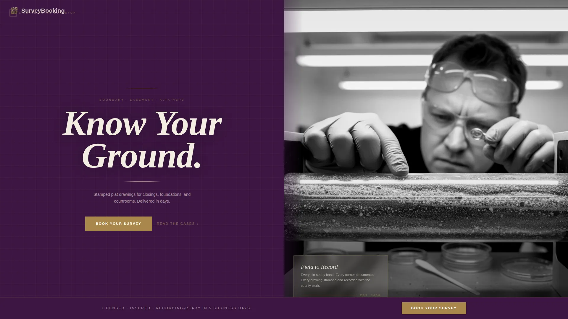 Surveyor Booking Website Template