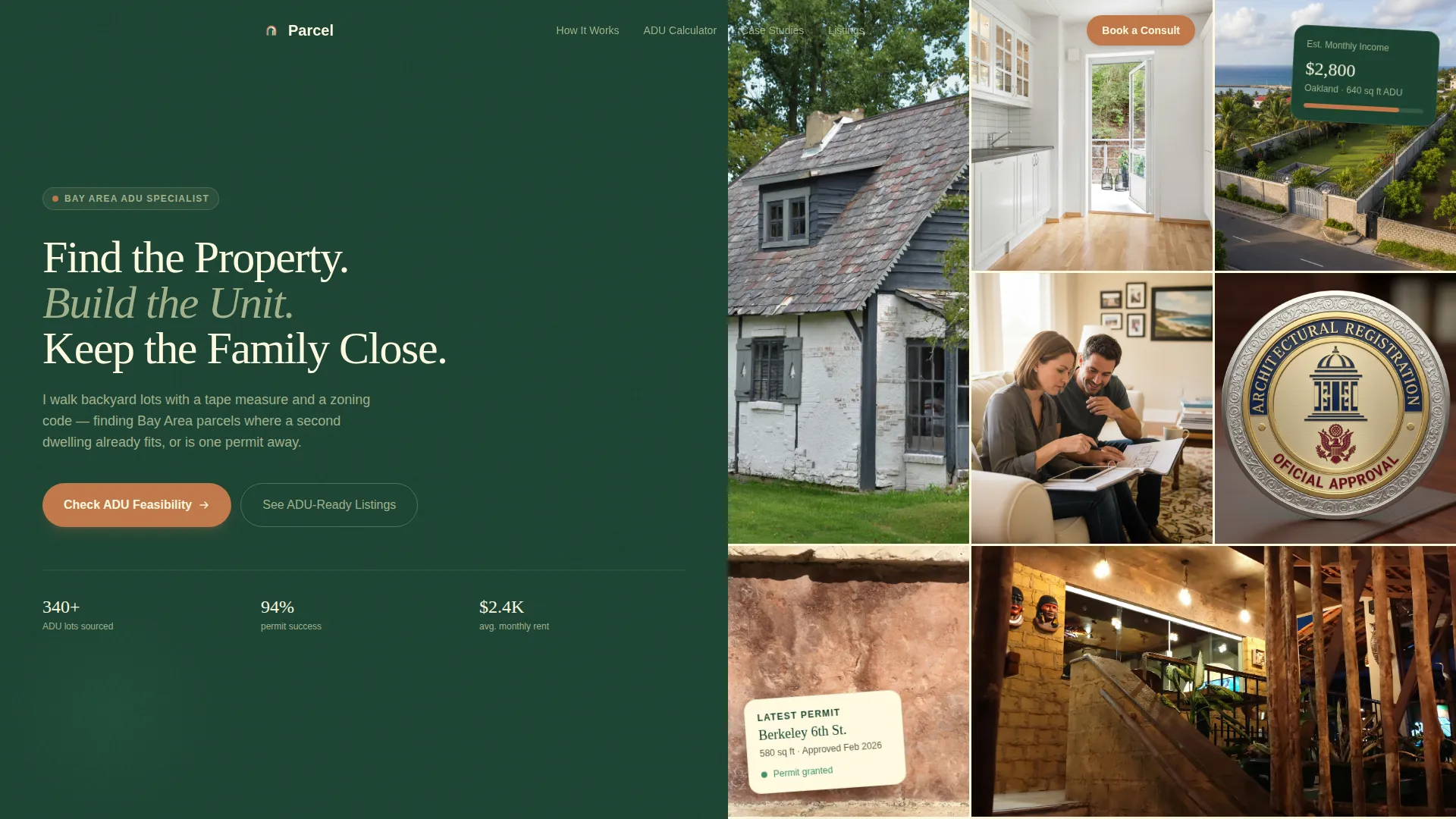 ADU (Accessory Dwelling Unit) Real Estate Booking Website Template