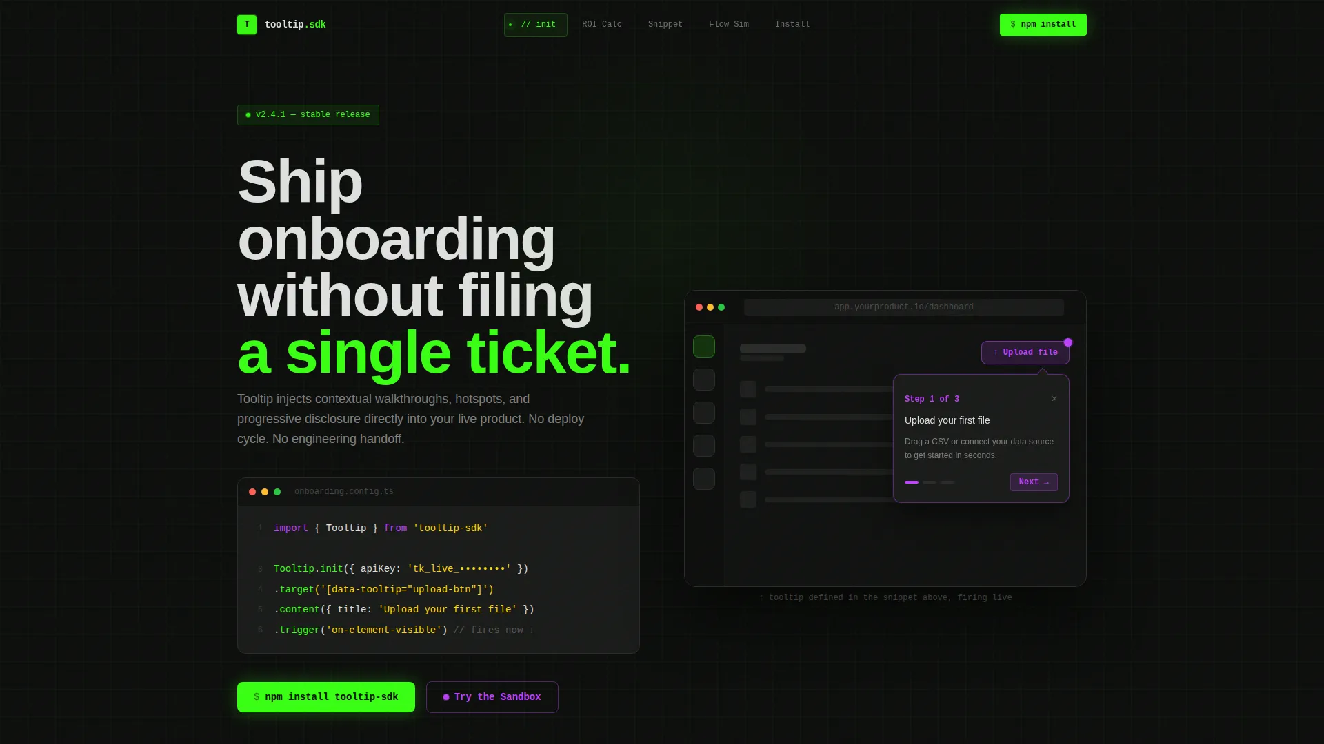 Onboarding & User Guide Cost Calculator Website Template