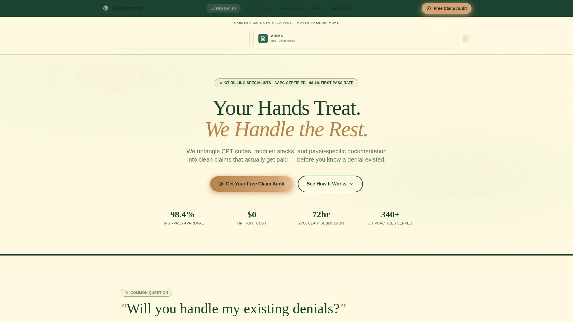 Occupational Therapist FAQ Website Template
