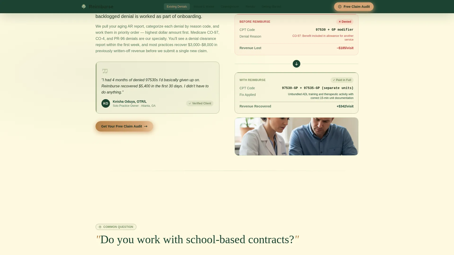 Occupational Therapist FAQ Website Template