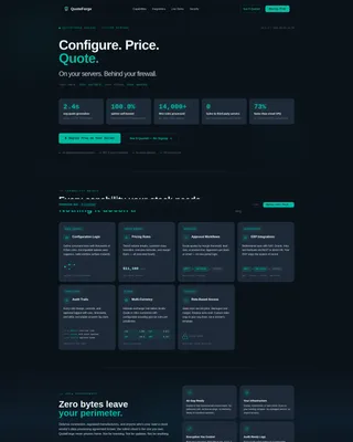 Self-Hosted Enterprise Software Pricing Website Template