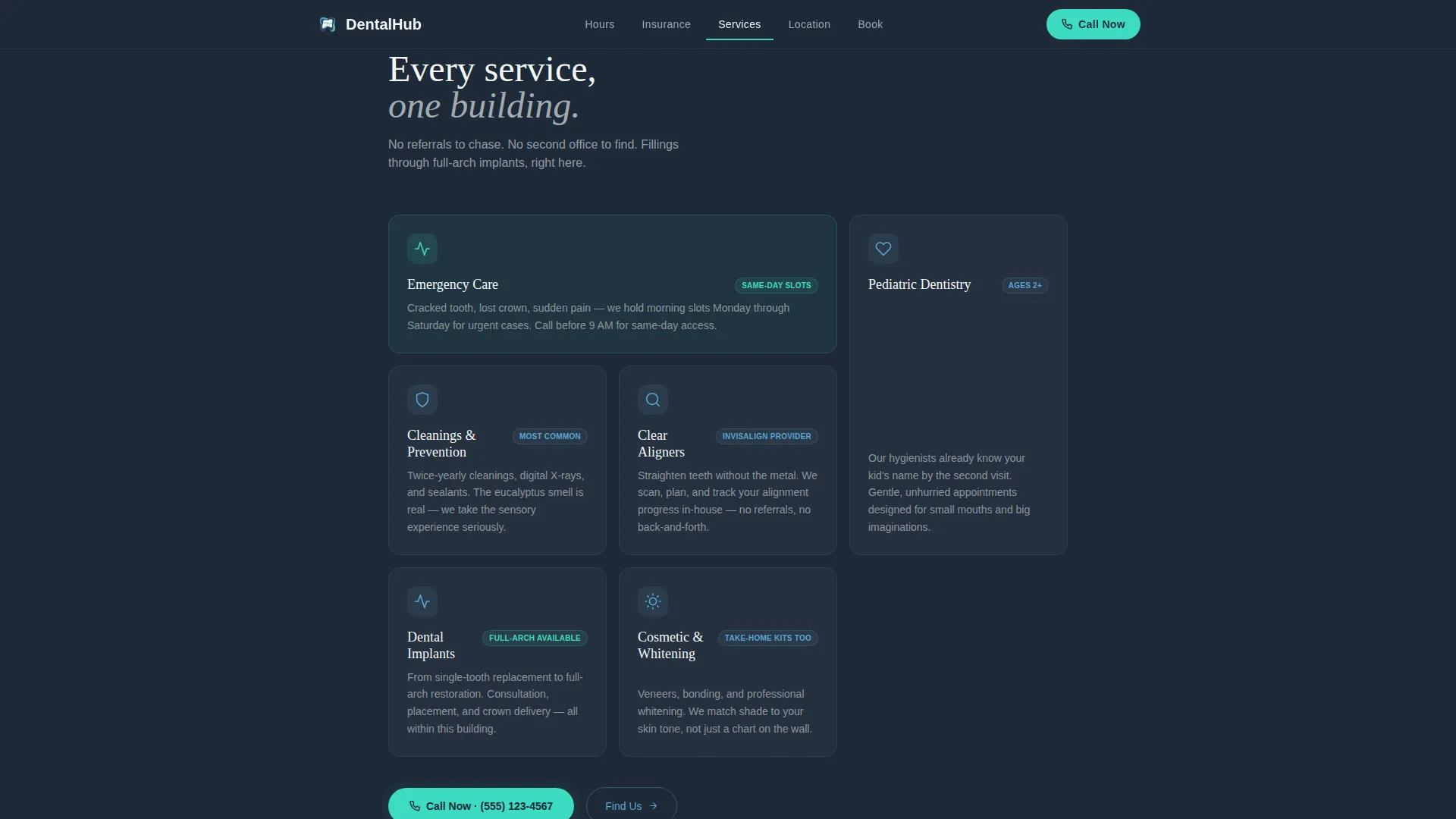 Family Dental Practice Multi-Service Website Template
