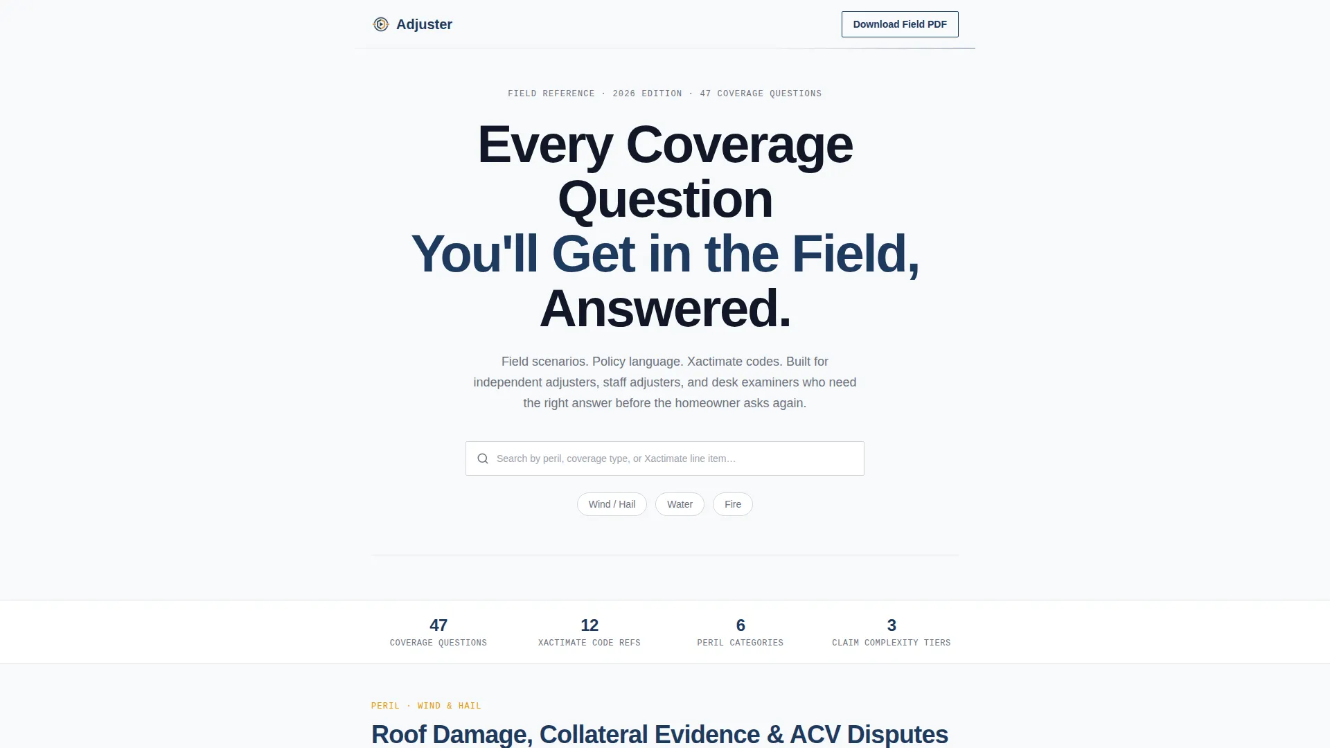 Insurance Adjuster FAQ Website Template
