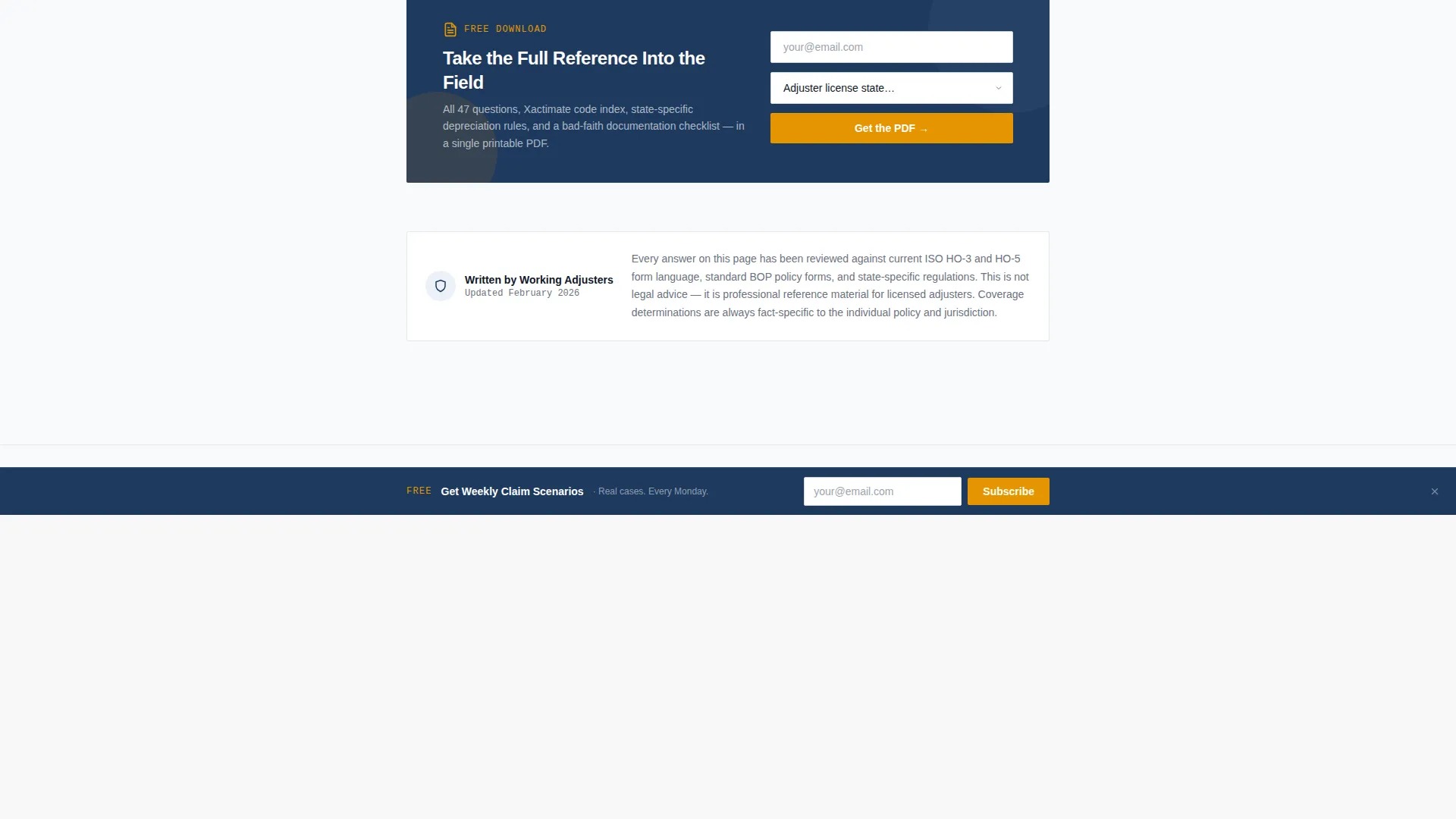 Insurance Adjuster FAQ Website Template