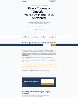 Insurance Adjuster FAQ Website Template