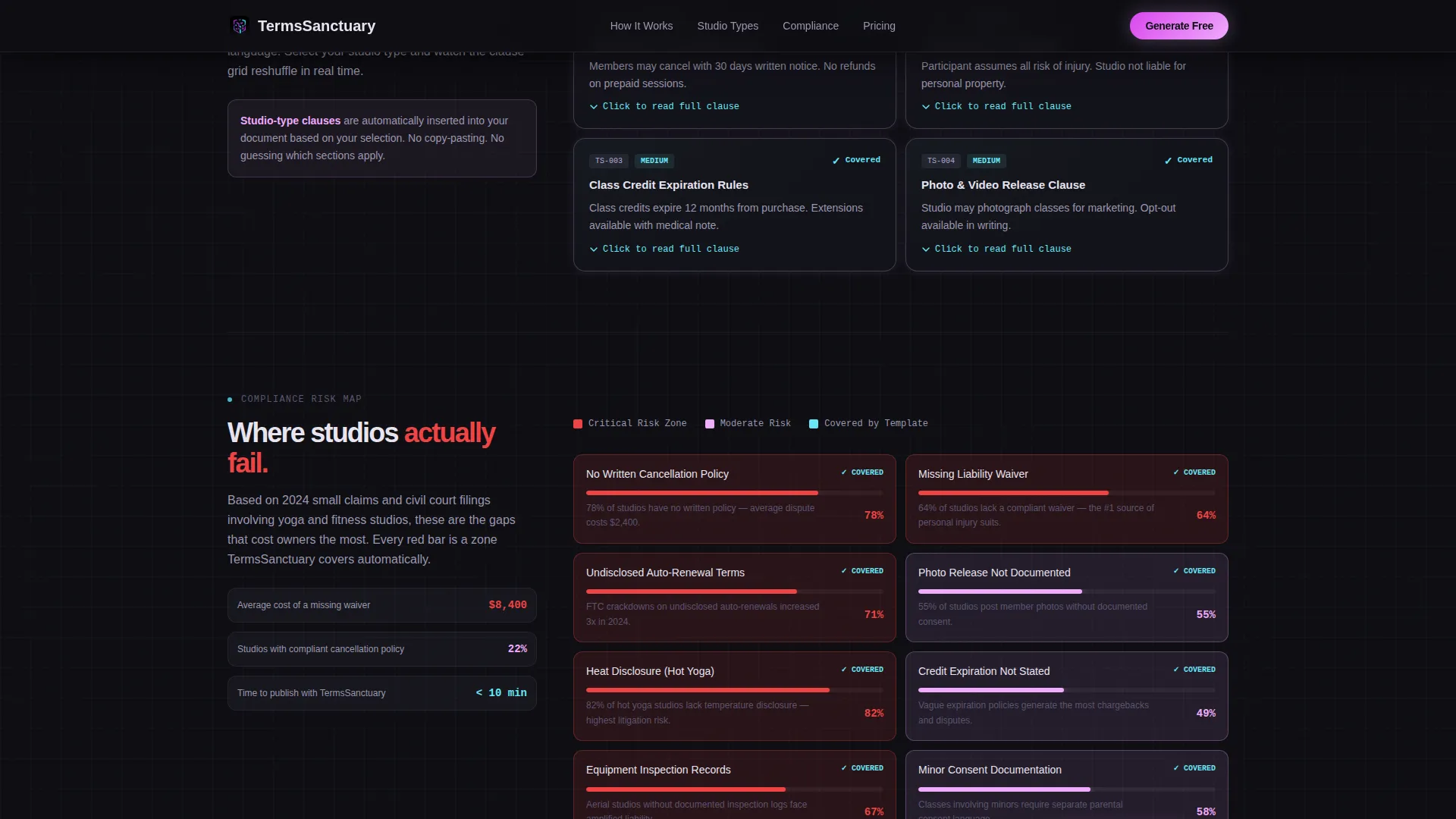 Yoga Studio Specialist Privacy Policy Website Template