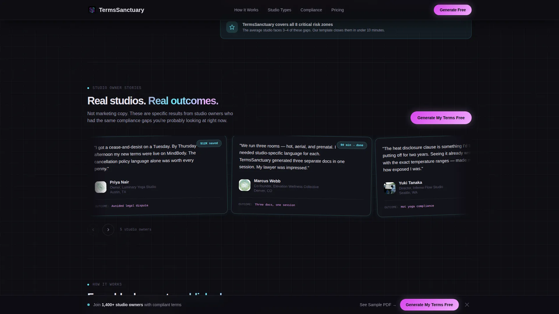 Yoga Studio Specialist Privacy Policy Website Template