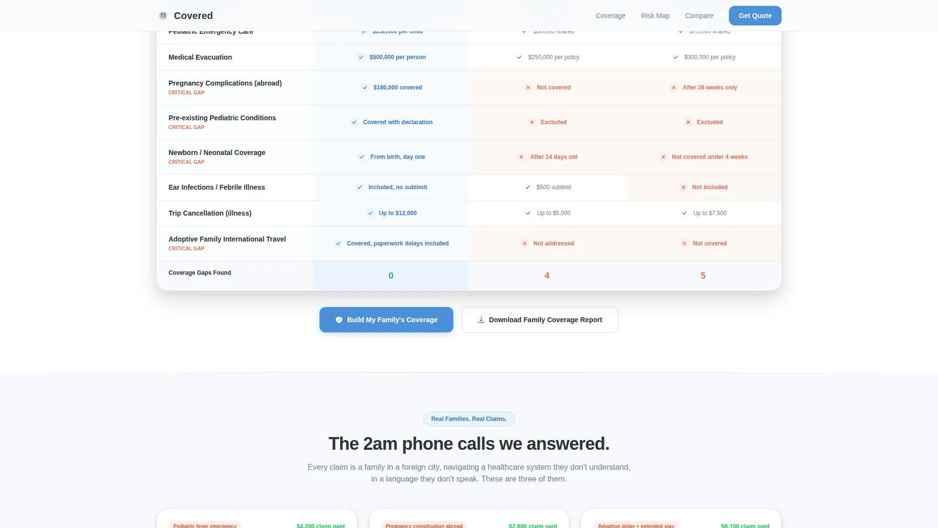 Growing Family Insurance Cost Calculator Website Template