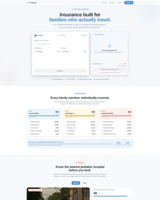 Growing Family Insurance Cost Calculator Website Template