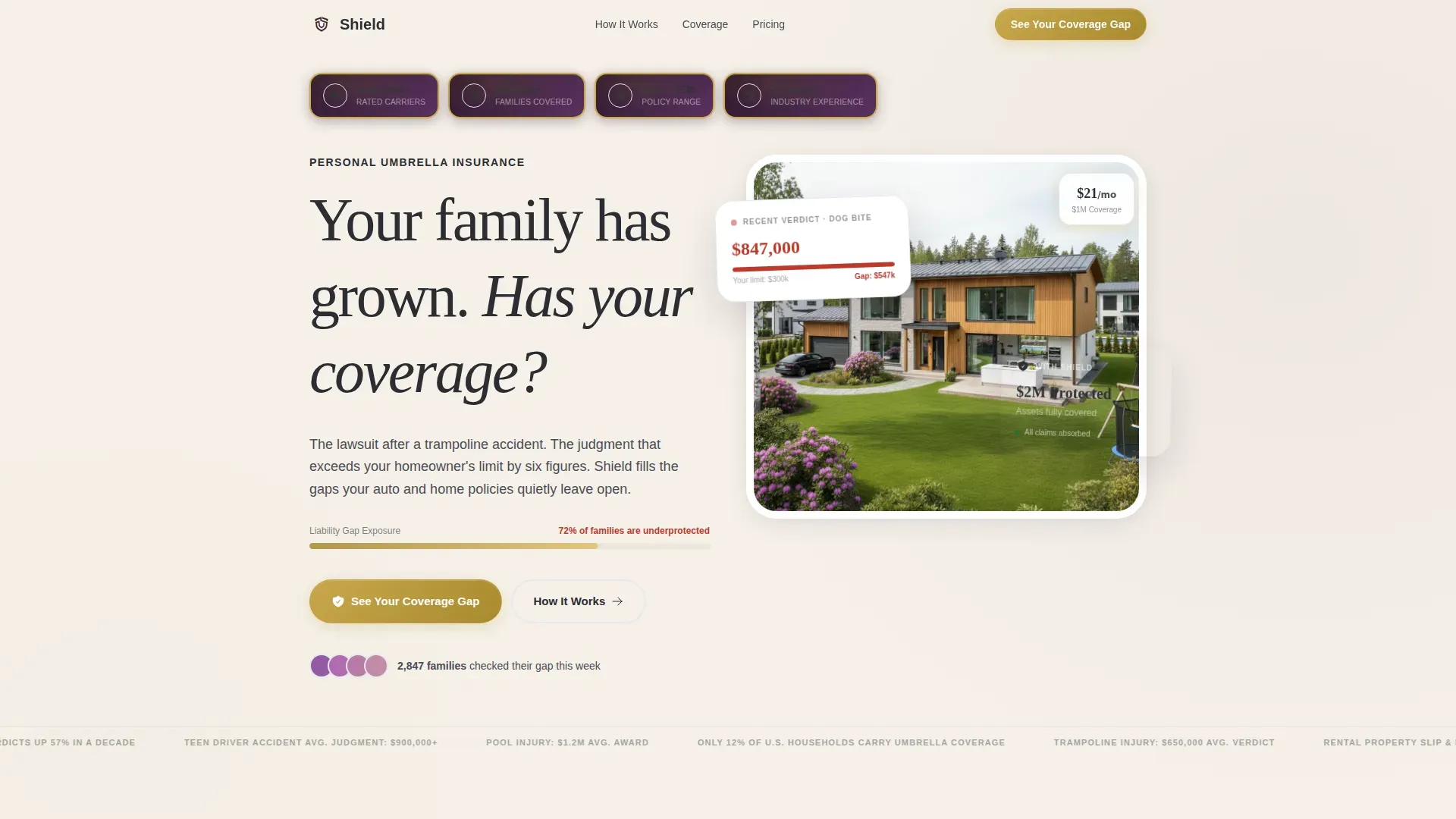 Trusted Coverage Gap Landing Page Template