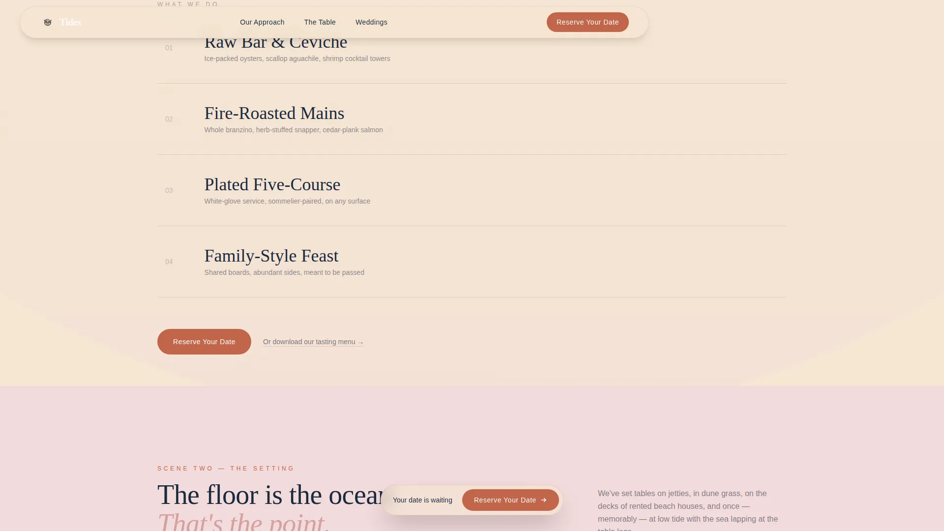 Beach Wedding Booking Website Template