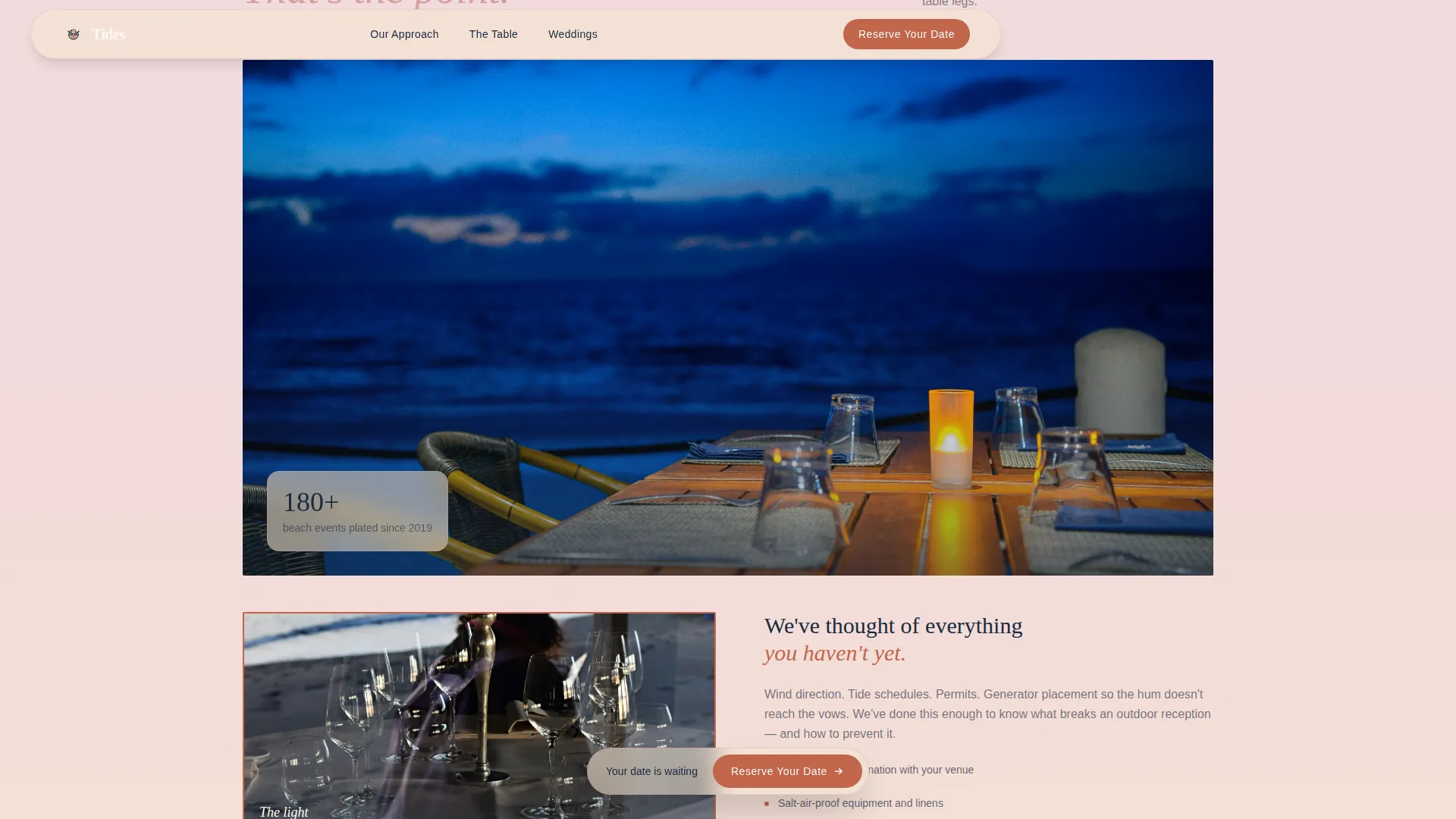 Beach Wedding Booking Website Template