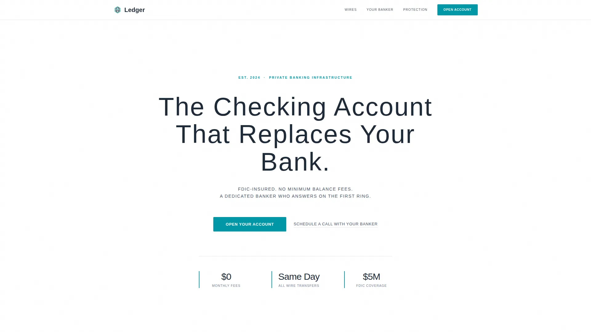 High Net Worth Checking Account Landing Page Template