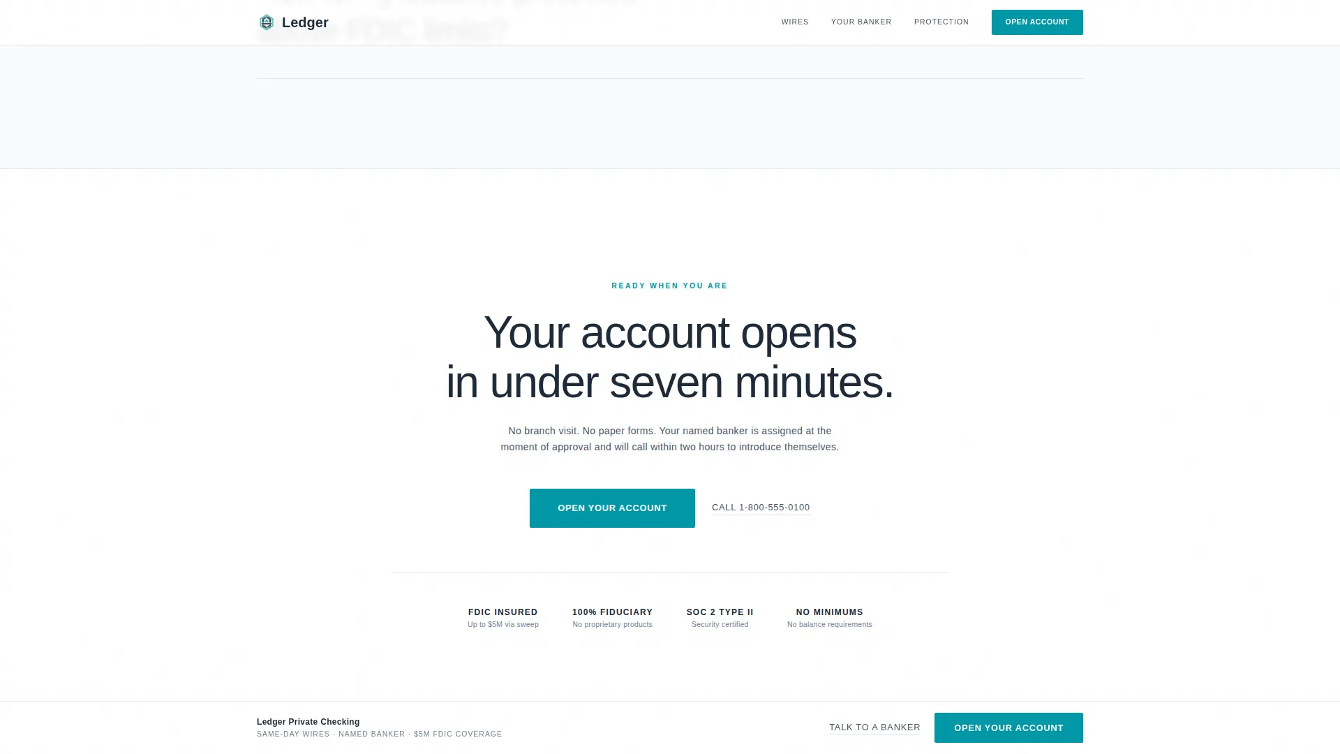High Net Worth Checking Account Landing Page Template