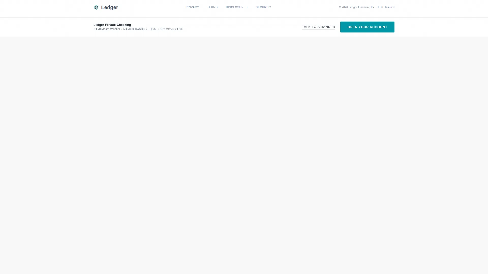 High Net Worth Checking Account Landing Page Template