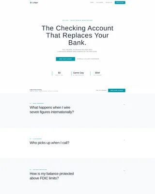 High Net Worth Checking Account Landing Page Template