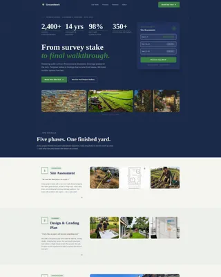 Garden & Yard Renovation Booking Website Template