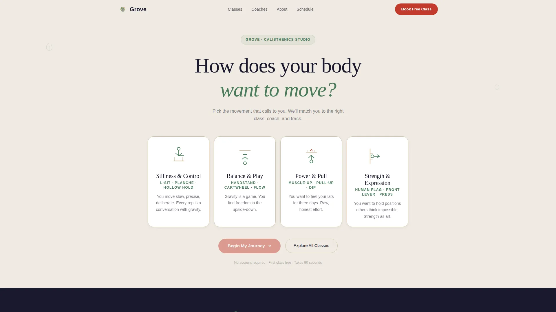 Calisthenics Fitness Booking Website Template