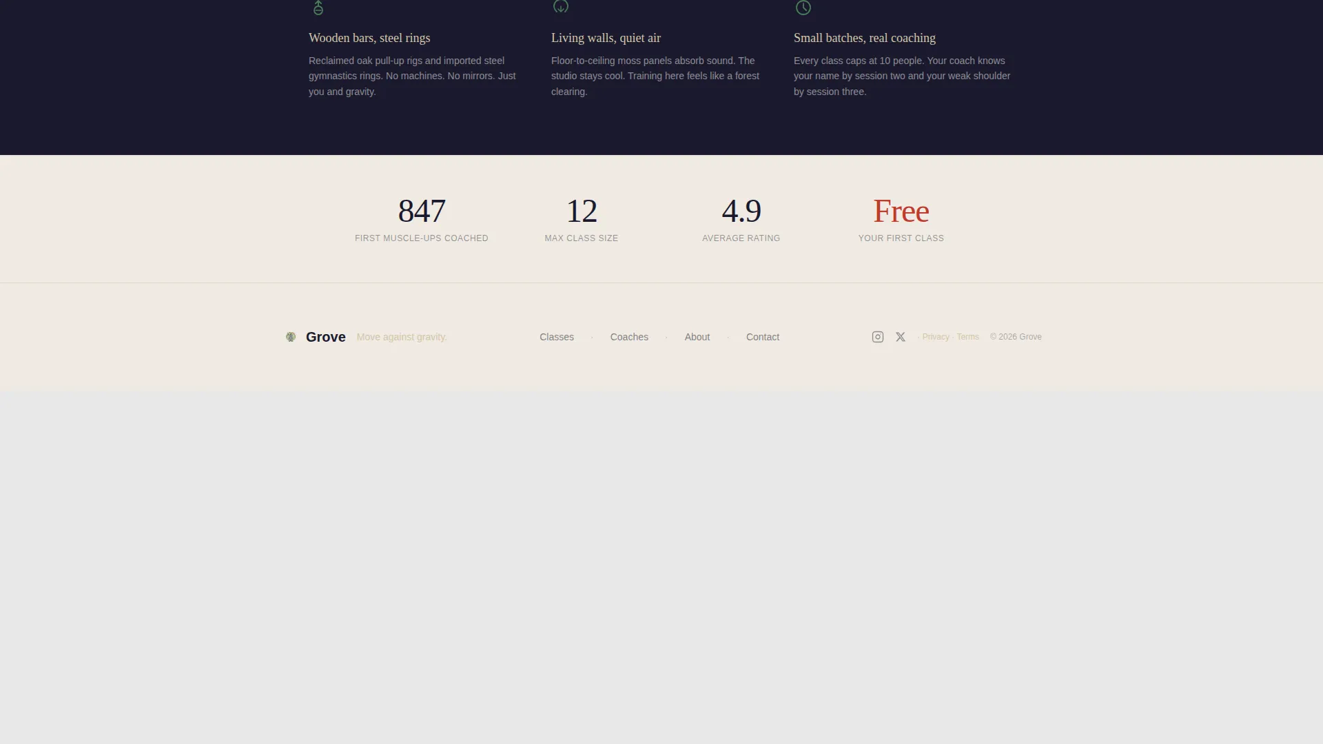 Calisthenics Fitness Booking Website Template