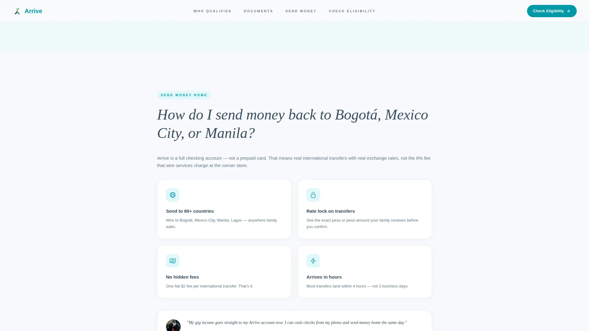 Immigrant Checking Account Landing Page Template