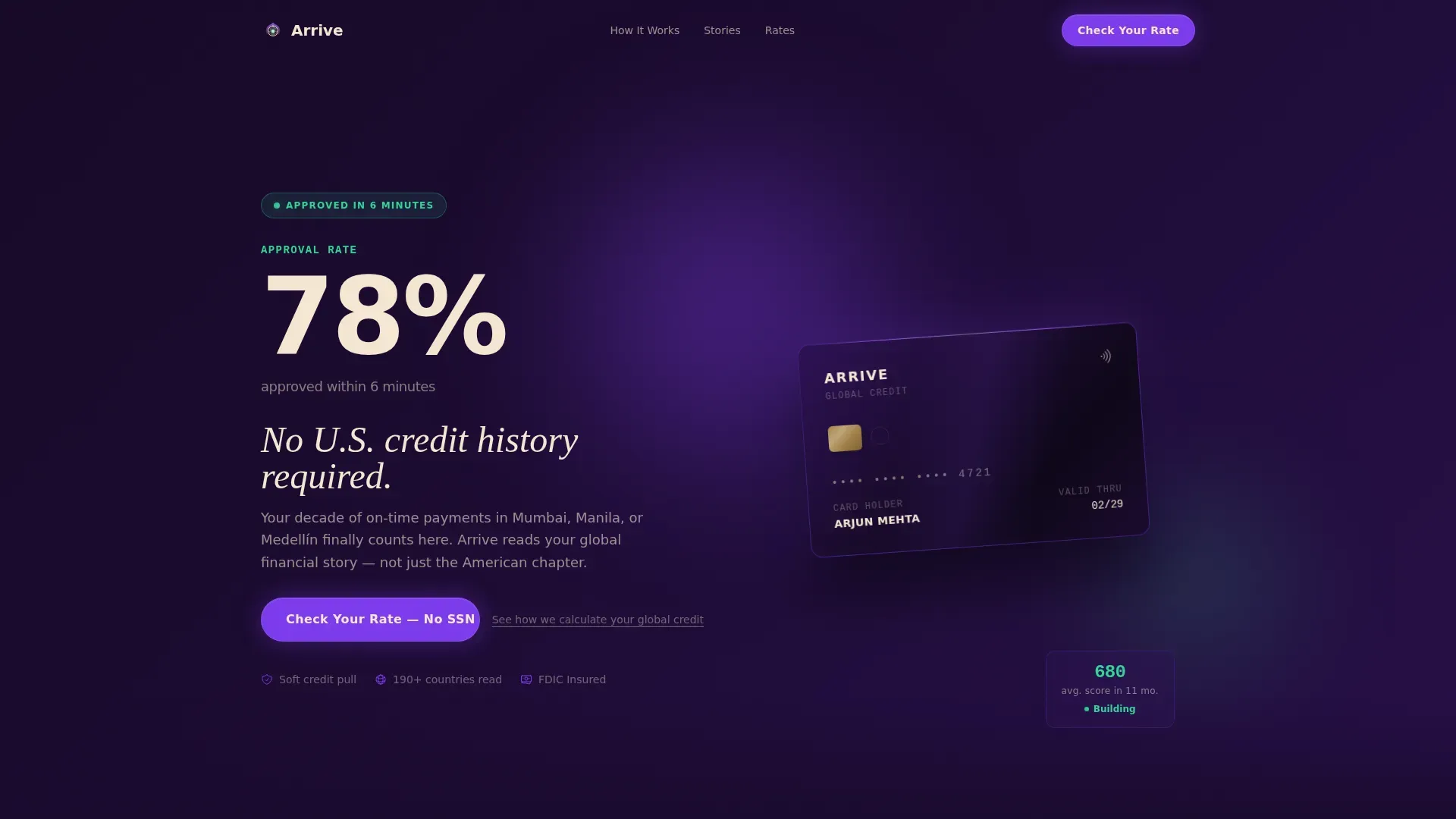 Credit Immigration Finance Landing Page Template