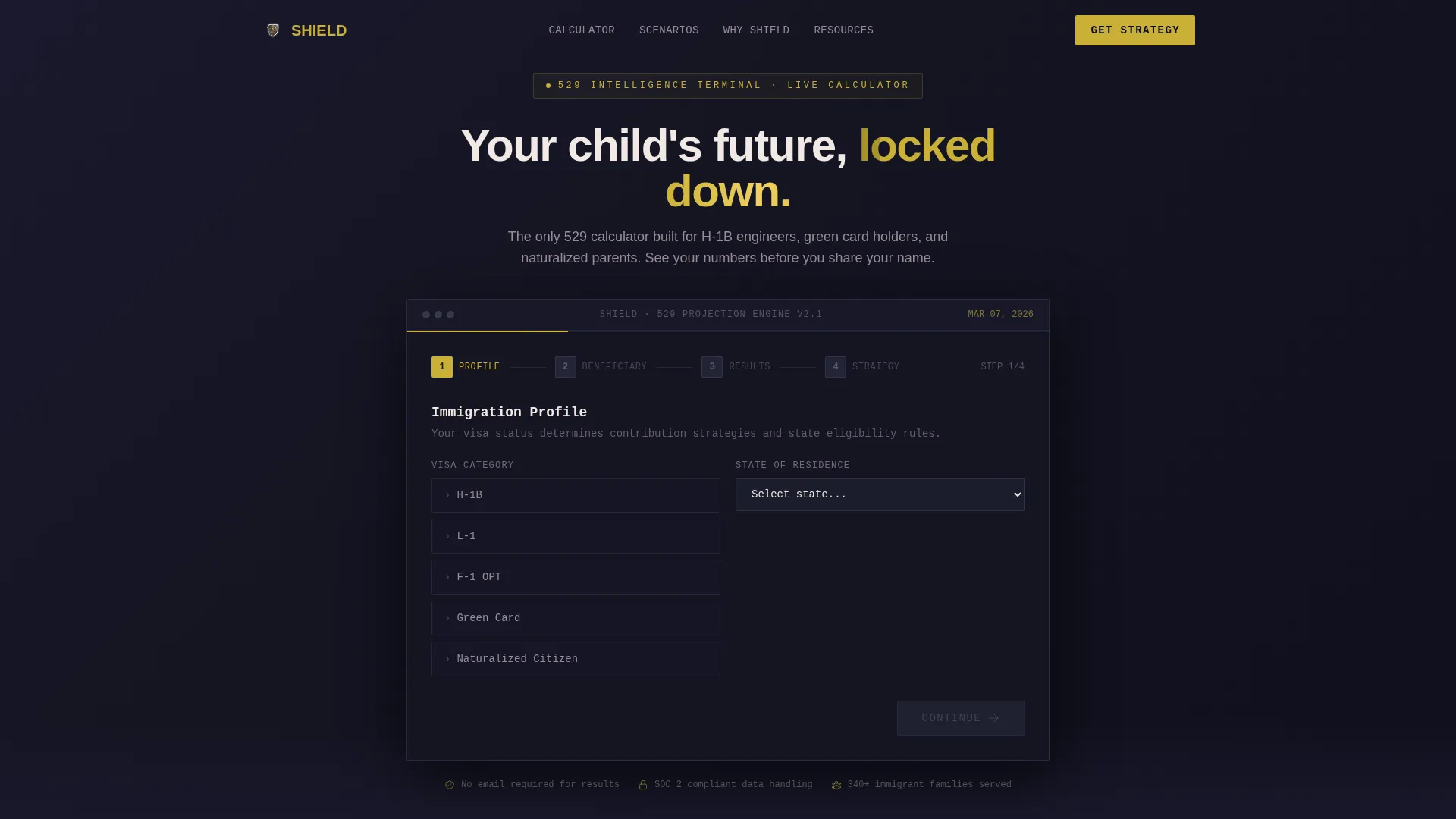 Immigrant 529 Education Savings Planning Landing Page