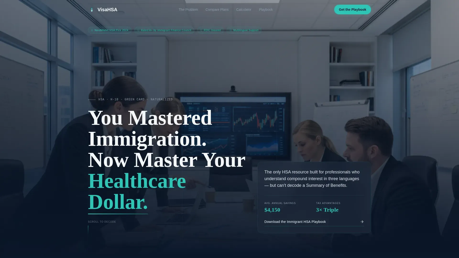 Immigrant HSA Comparison Landing Page Template