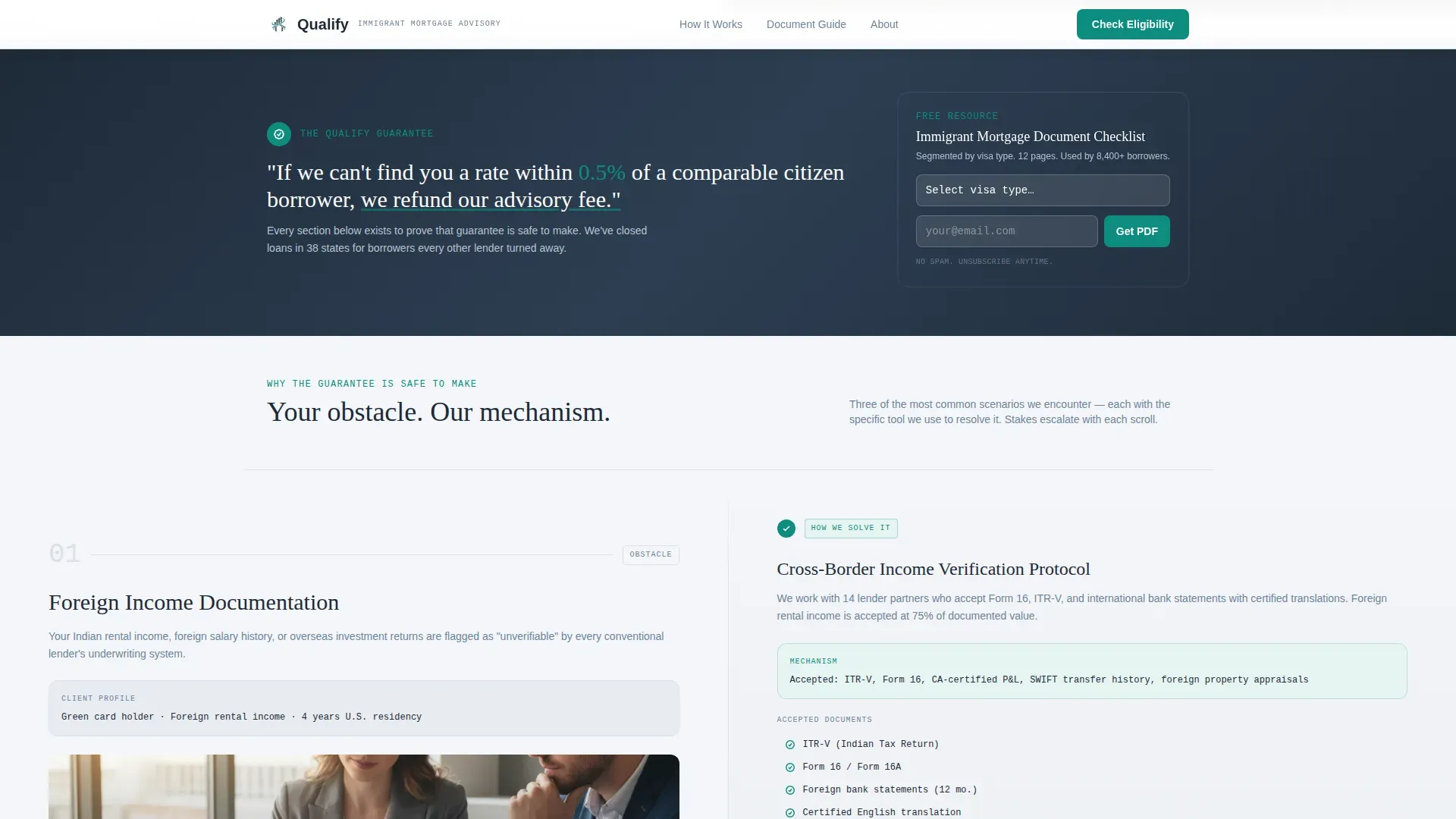 Immigrant Mortgage Expert Landing Page Template