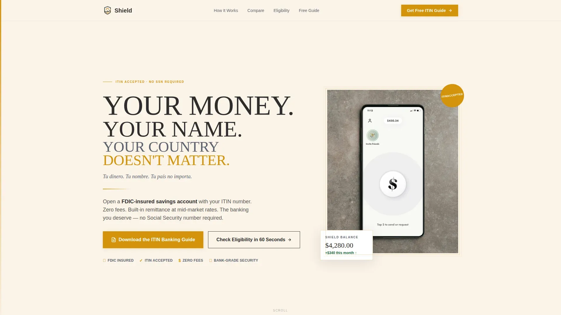 Immigrant Savings Account Landing Page Template