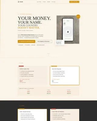 Immigrant Savings Account Landing Page Template