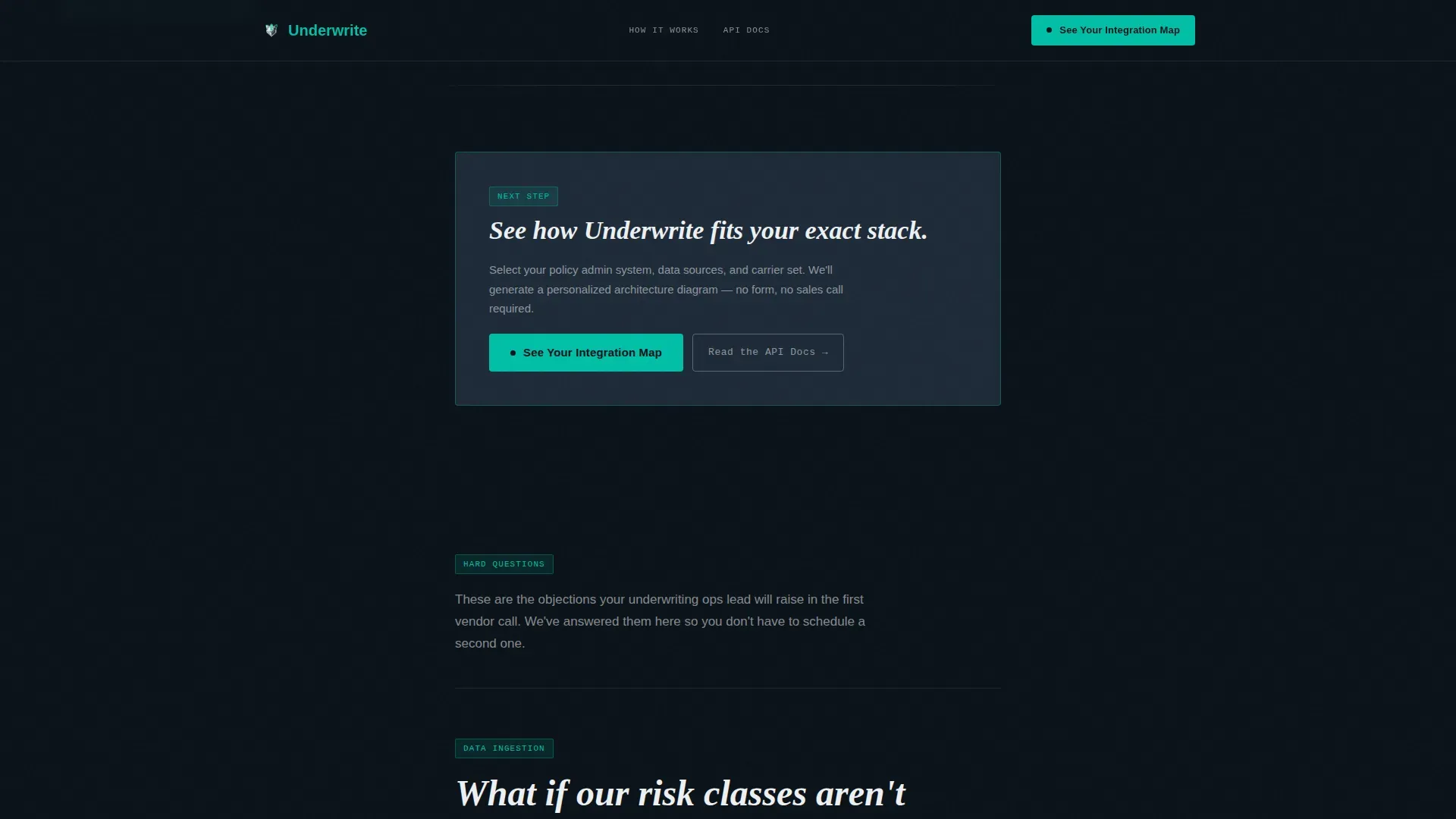 Underwriting Automation Solution Landing Page Template