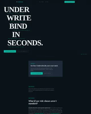 Underwriting Automation Solution Landing Page Template