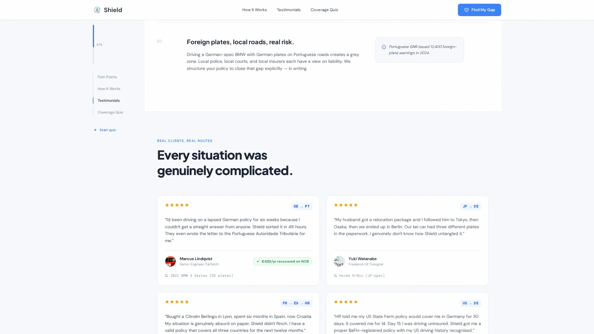 Expat Auto Insurance Brokerage Landing Page Template