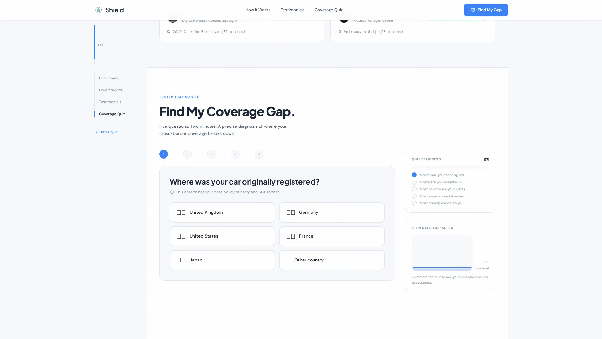 Expat Auto Insurance Brokerage Landing Page Template