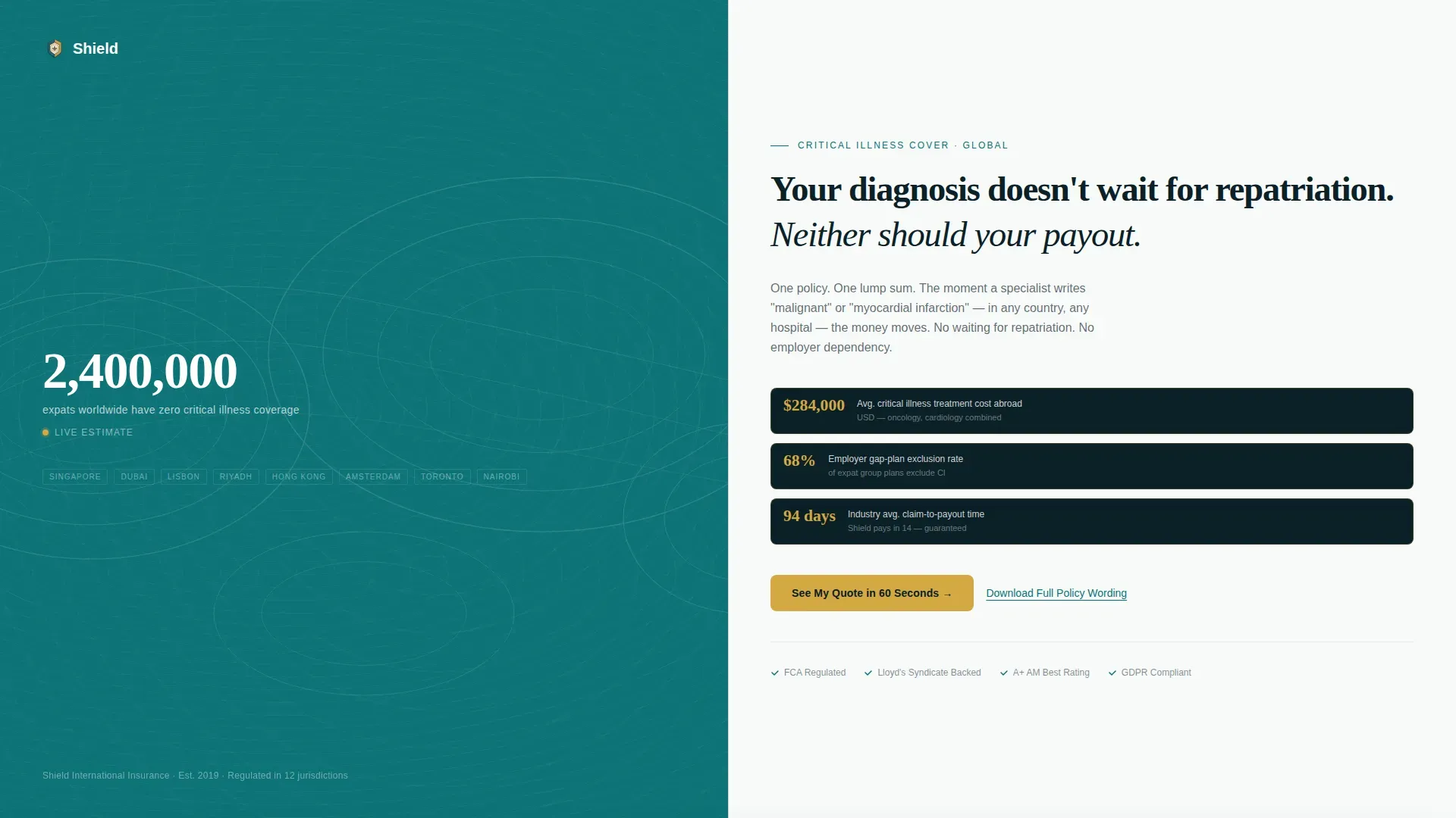 Critical Illness Policy Landing Page Template