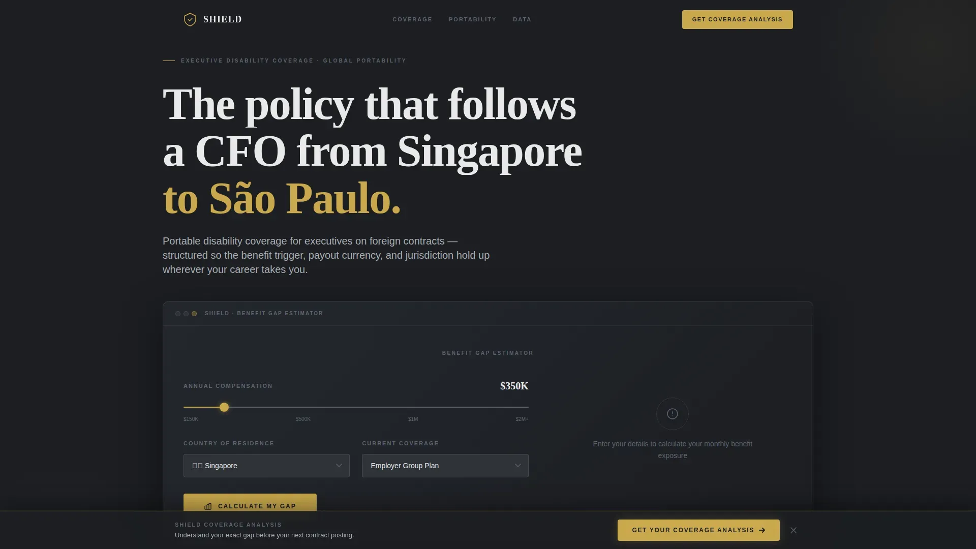 Expat Disability Coverage Comparison Landing Page
