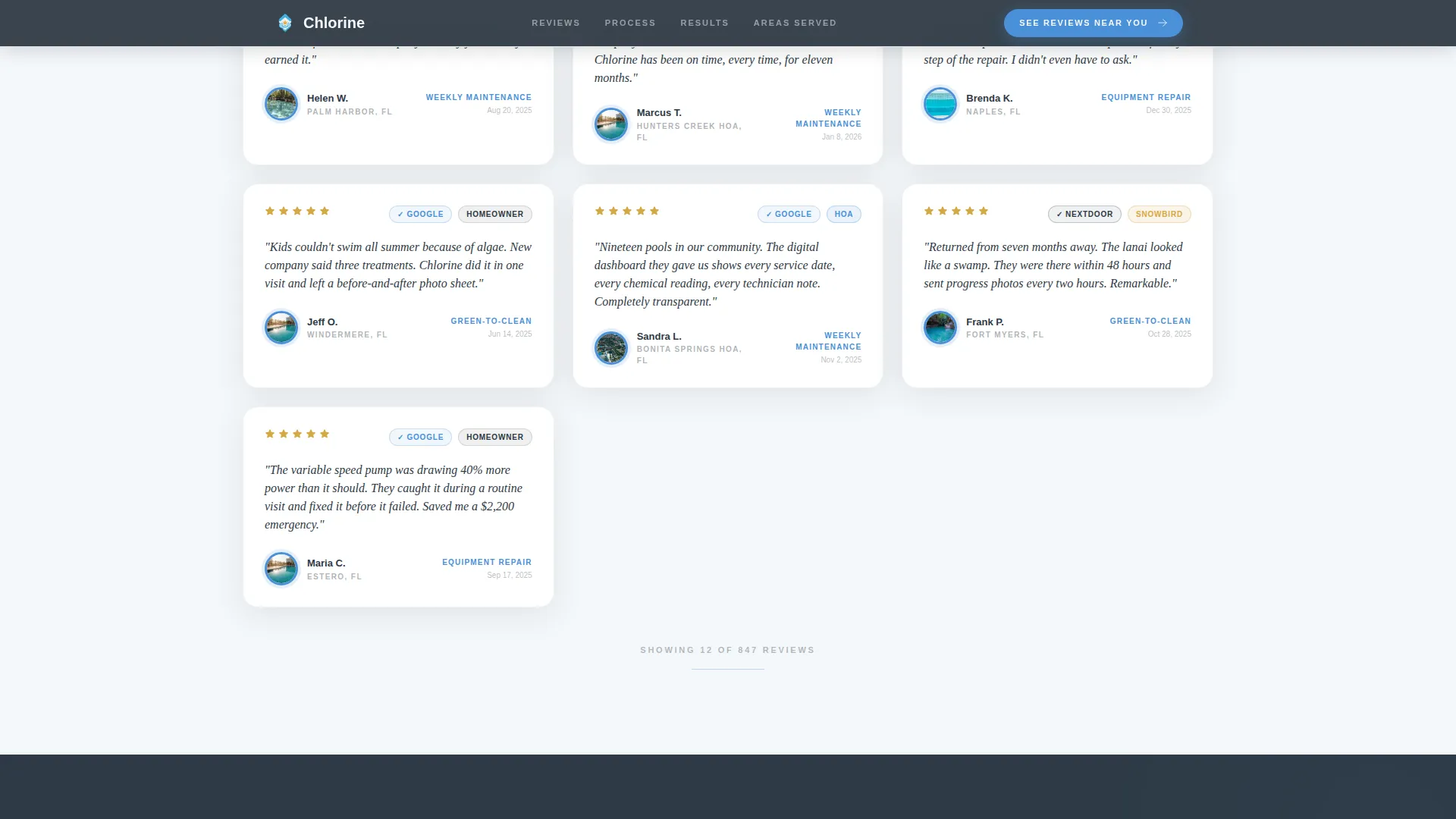 Pool Technician Reviews Website Template