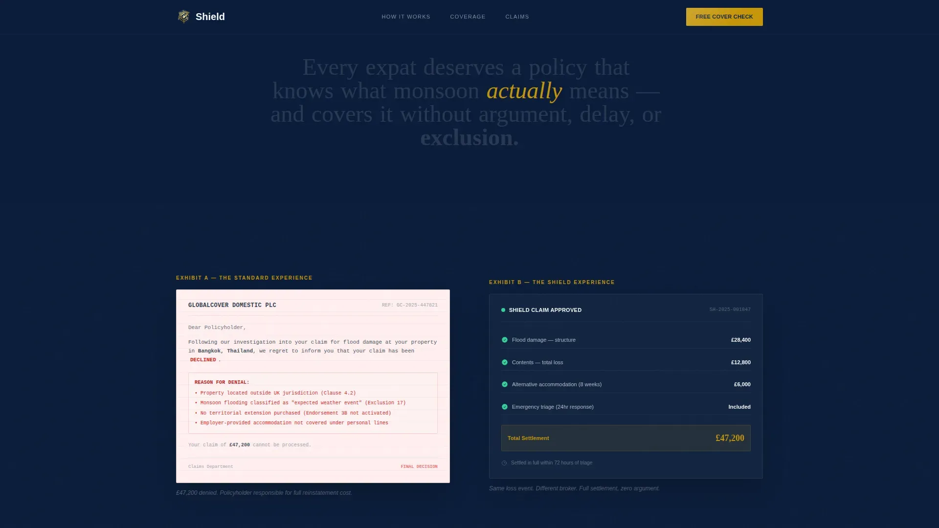Expat Home Insurance Landing Page Template
