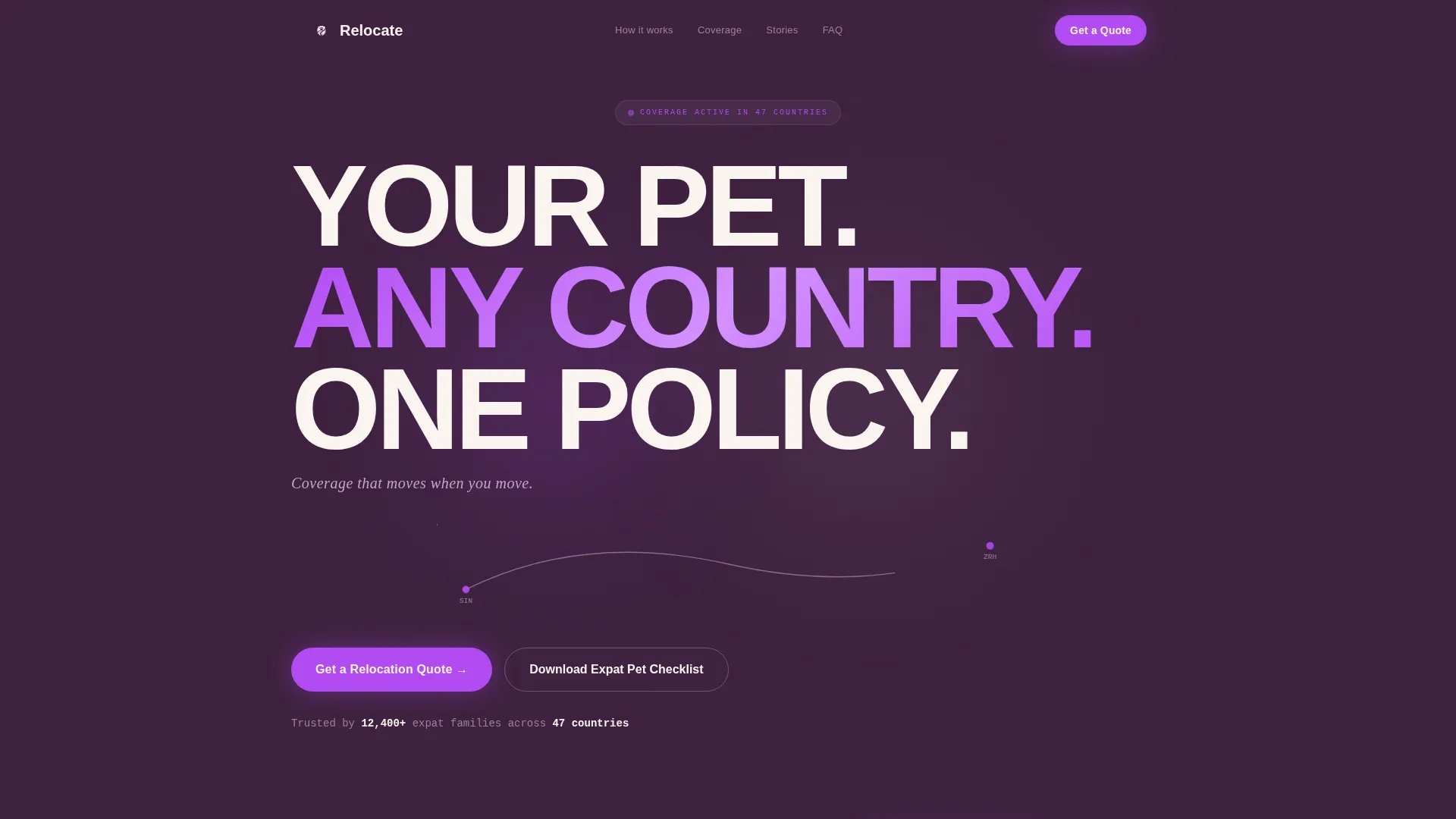 Expat Pet Insurance Landing Page Template