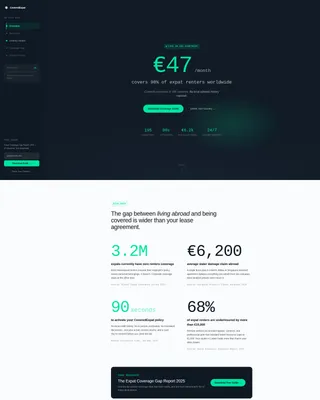 Expat Renters Insurance Landing Page Template