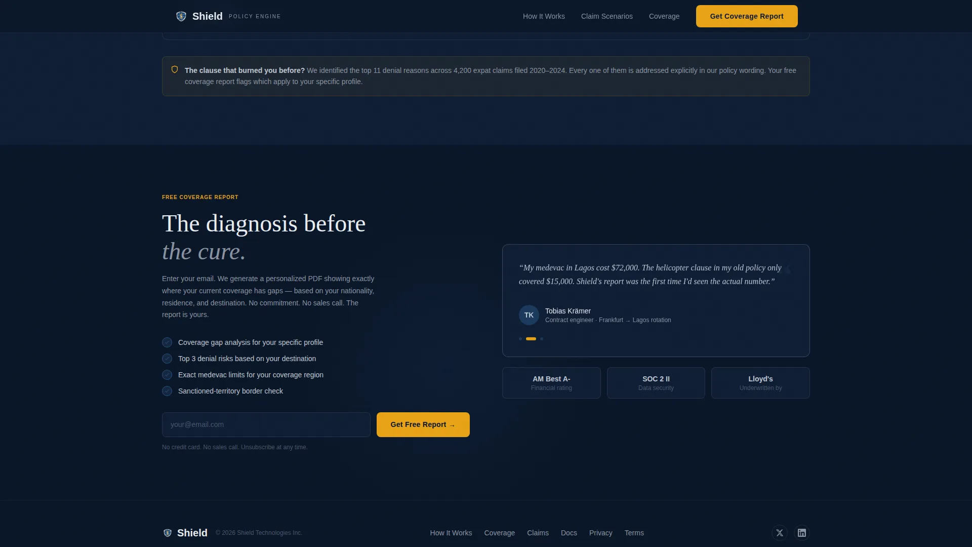 Expat Insurance Landing Page Template
