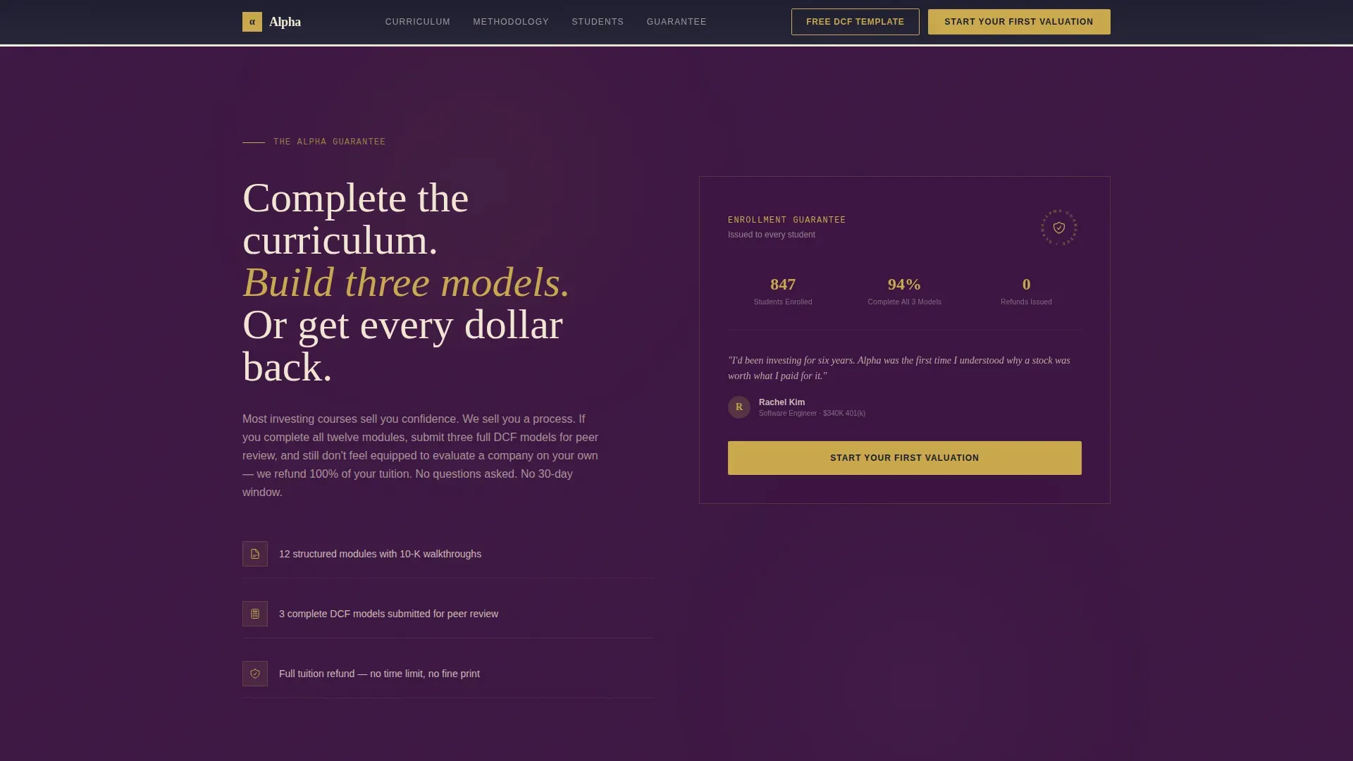 Institutional Investing Education Landing Page Template
