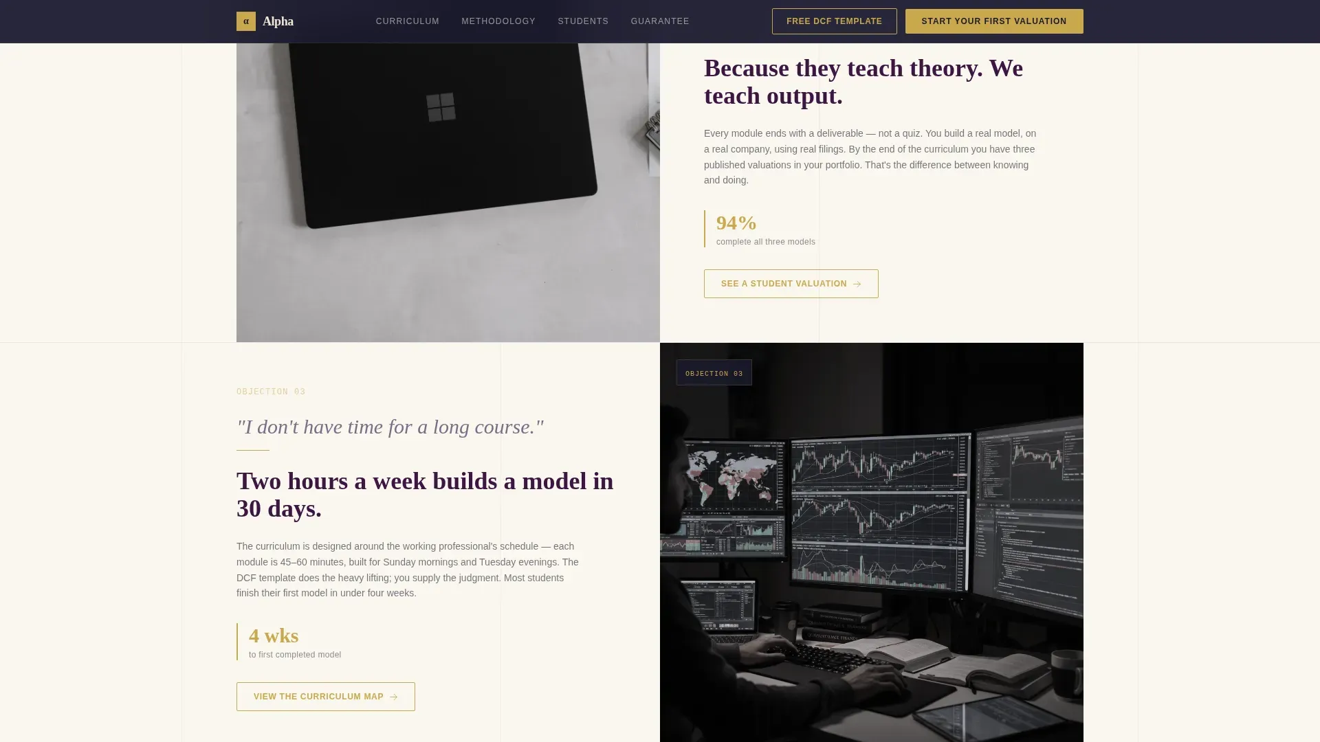 Institutional Investing Education Landing Page Template