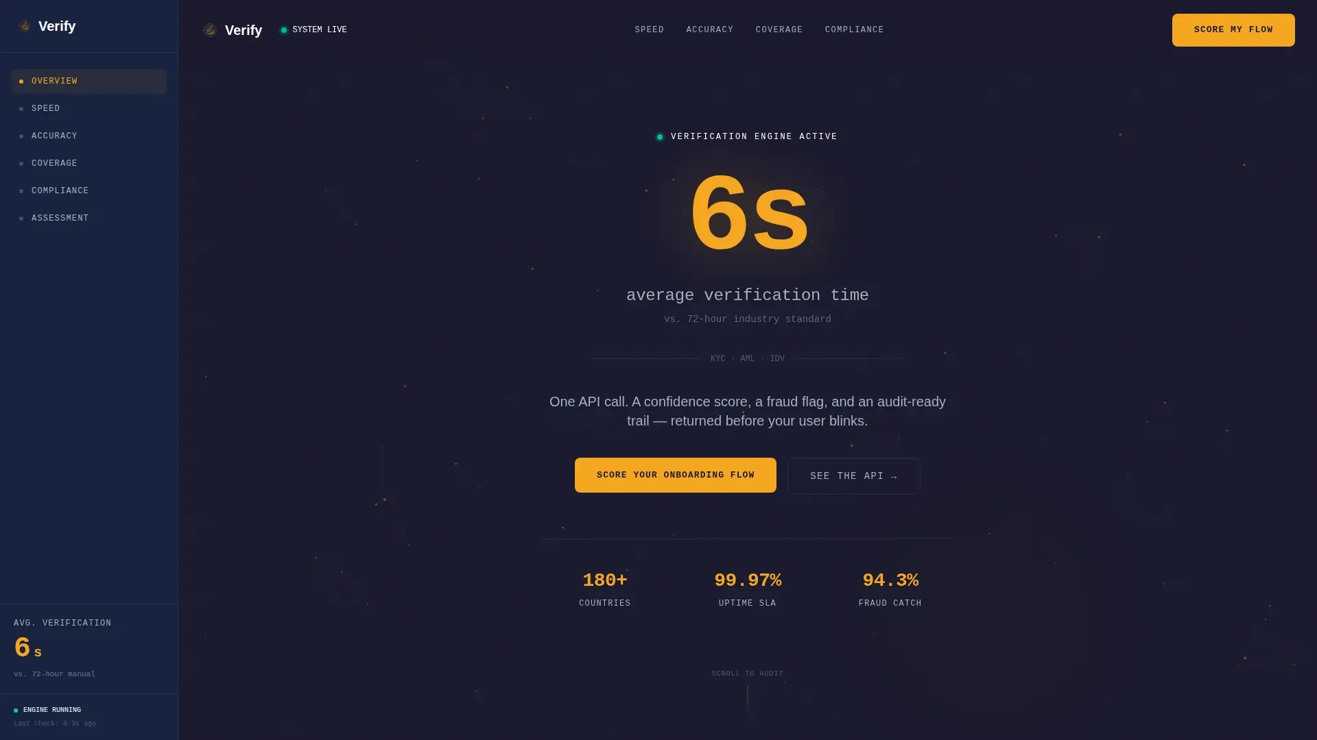 Instant KYC Identity Verification Landing Page Template
