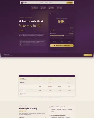 Specialist Low Income Finance Cost Estimator Website Template
