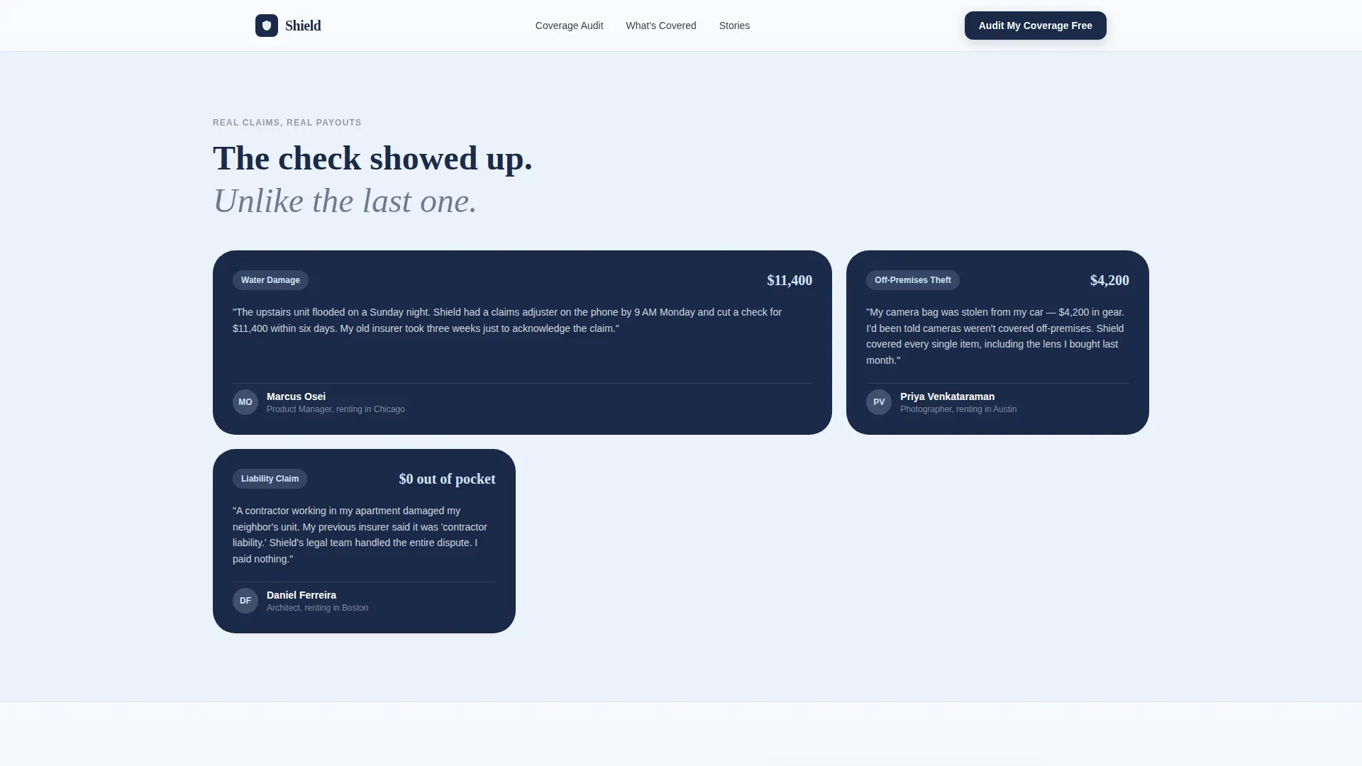 Renters Insurance Audit Landing Page Template