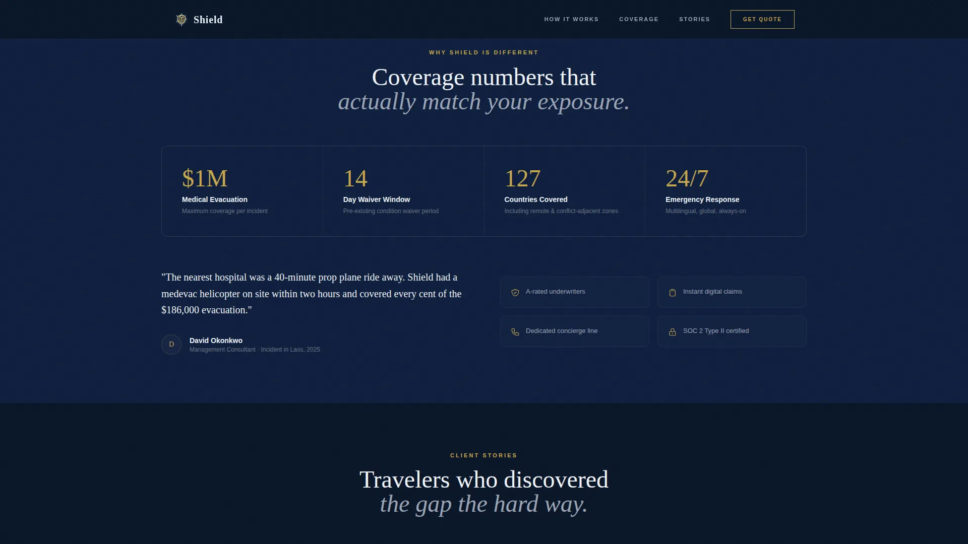 Premium Travel Insurance Landing Page Template