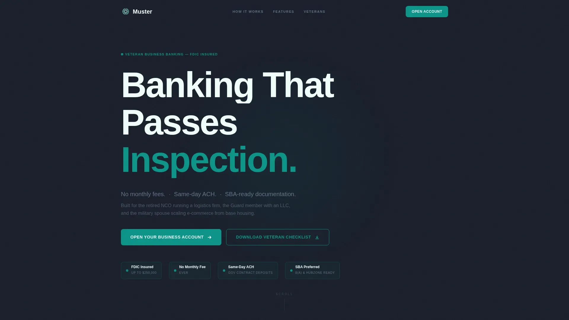 Veteran Business Checking Landing Page Template