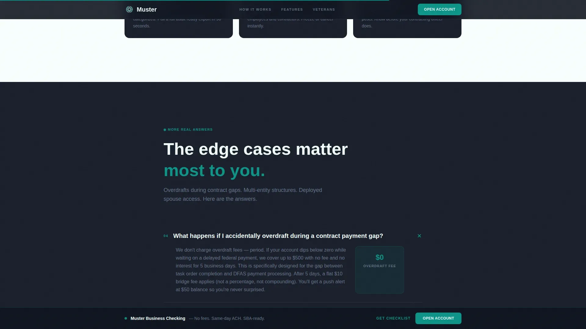 Veteran Business Checking Landing Page Template